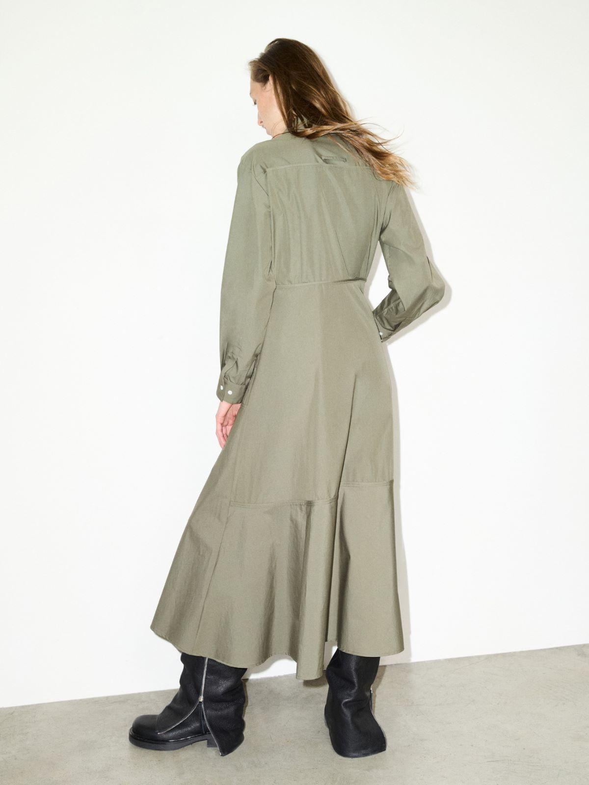 Cotton-poplin shirt dress - LODEN GREEN - MAX&Co.