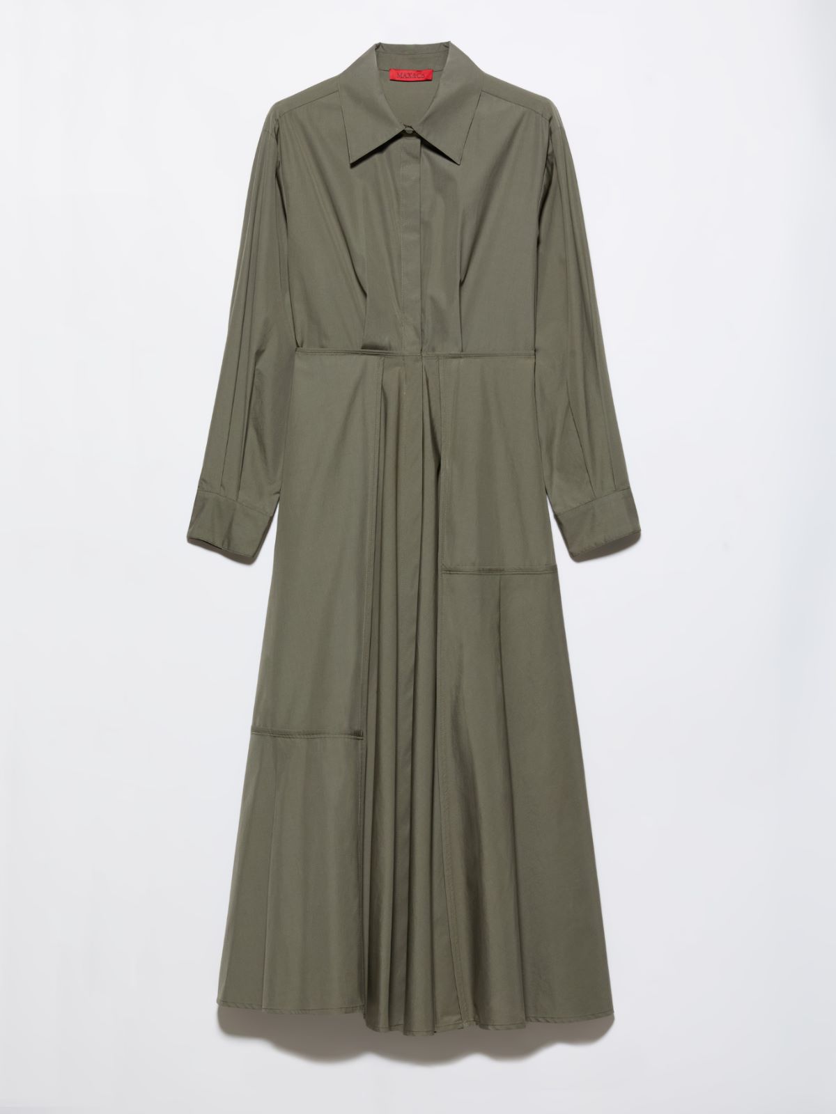 Cotton-poplin shirt dress - LODEN GREEN - MAX&Co.