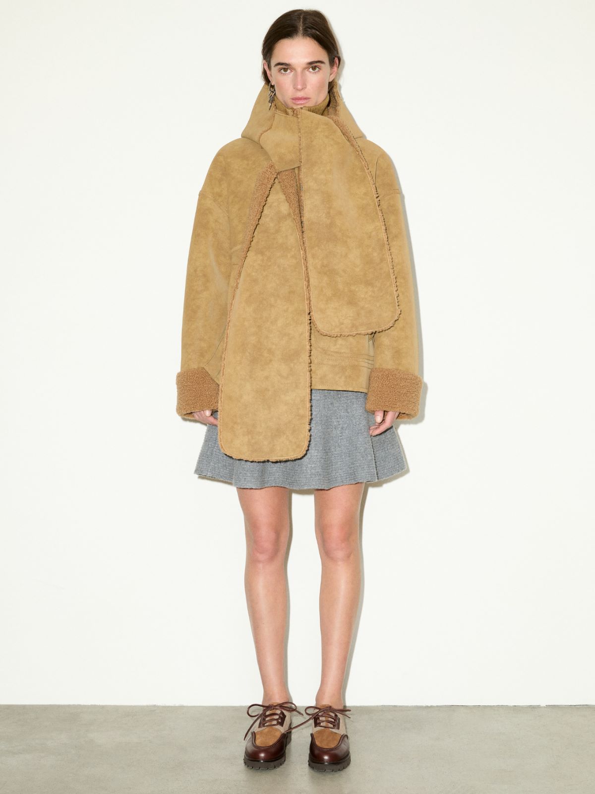 Knitted wool mini skirt - LIGHT GREY - MAX&Co. - 4