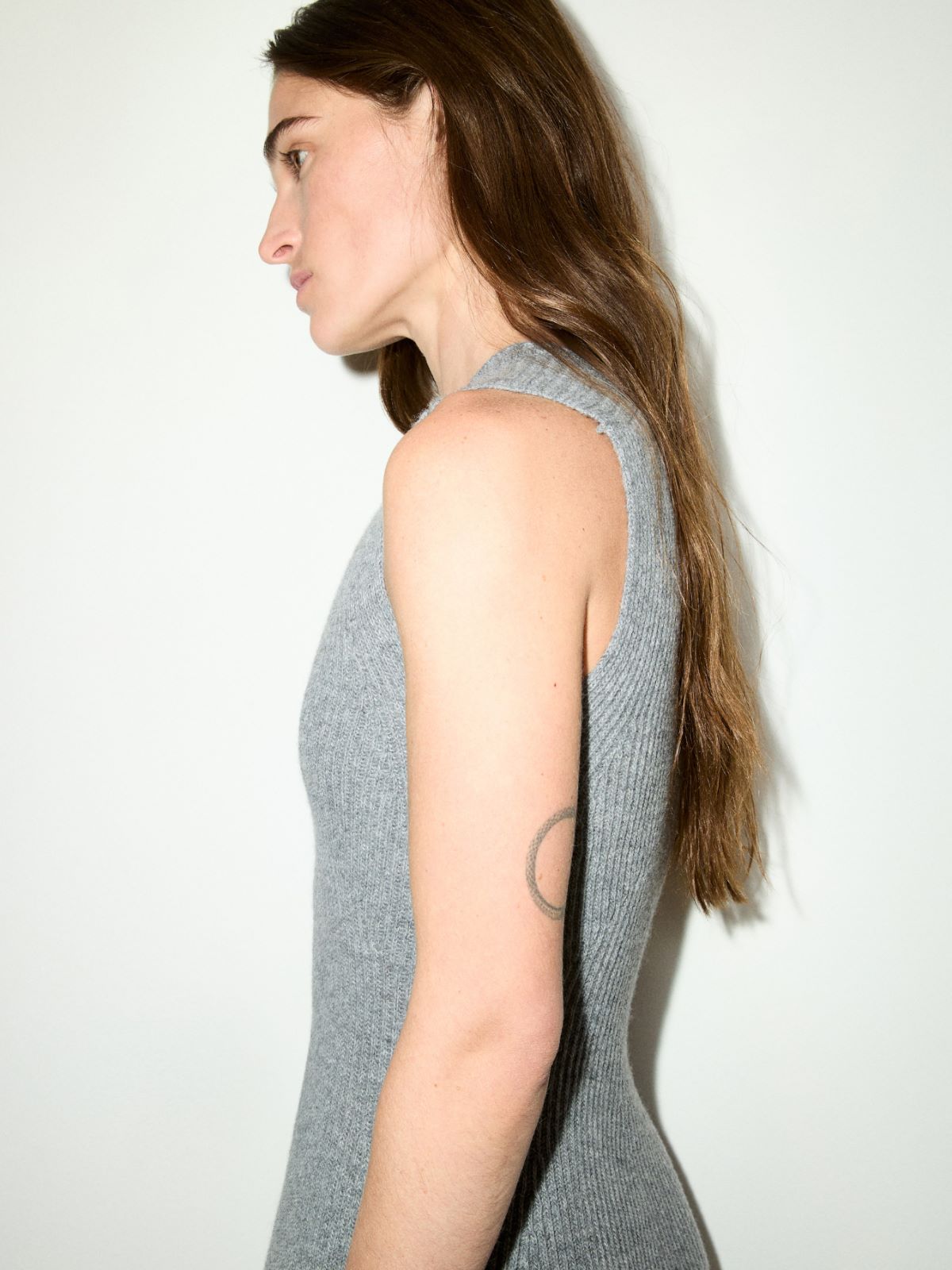 Knitted wool mini dress - LIGHT GREY - MAX&Co. - 4