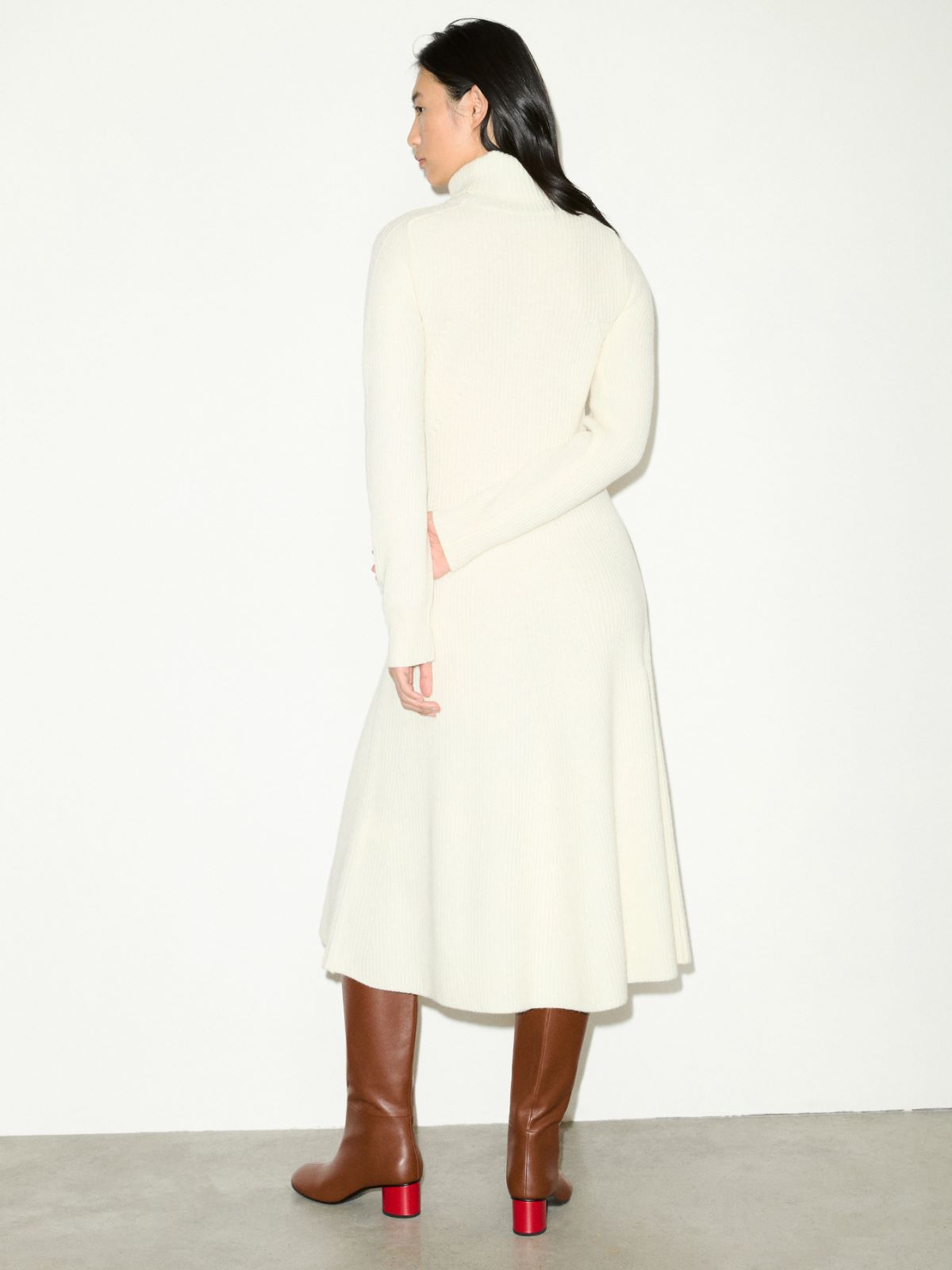 Knitted wool midi dress - WHITE - MAX&Co. - 2