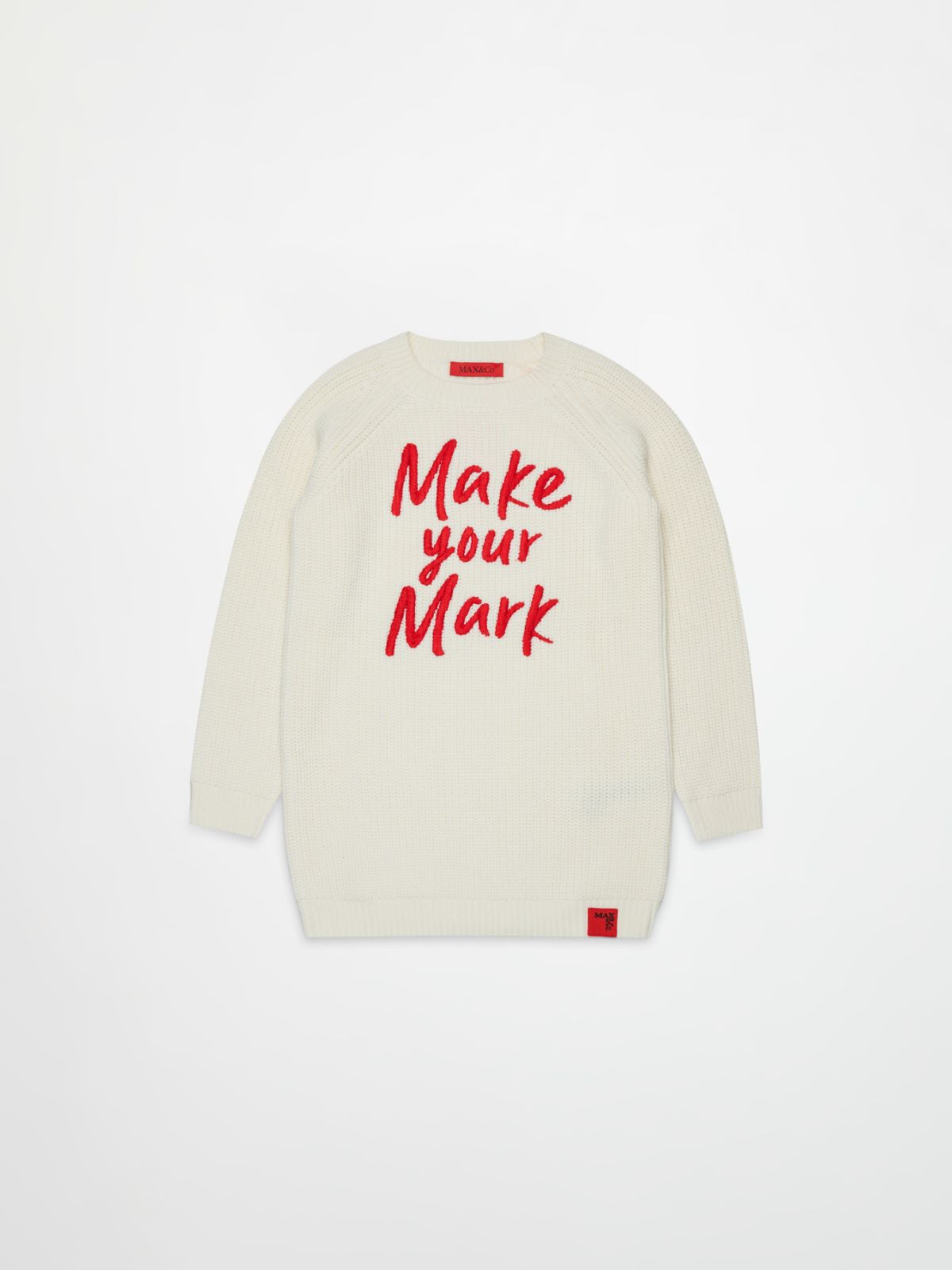Robe en maille avec inscription sur le devant KID - CREME - MAX&Co.