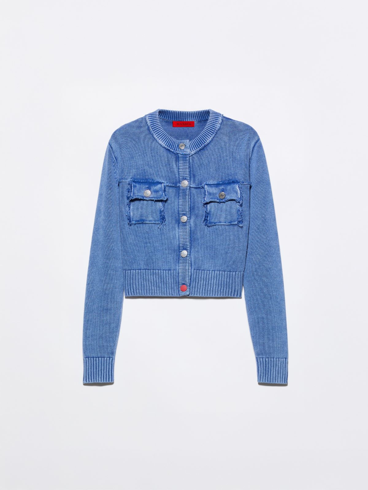 Stone-washed cotton cardigan - DEEP BLUE - MAX&Co.