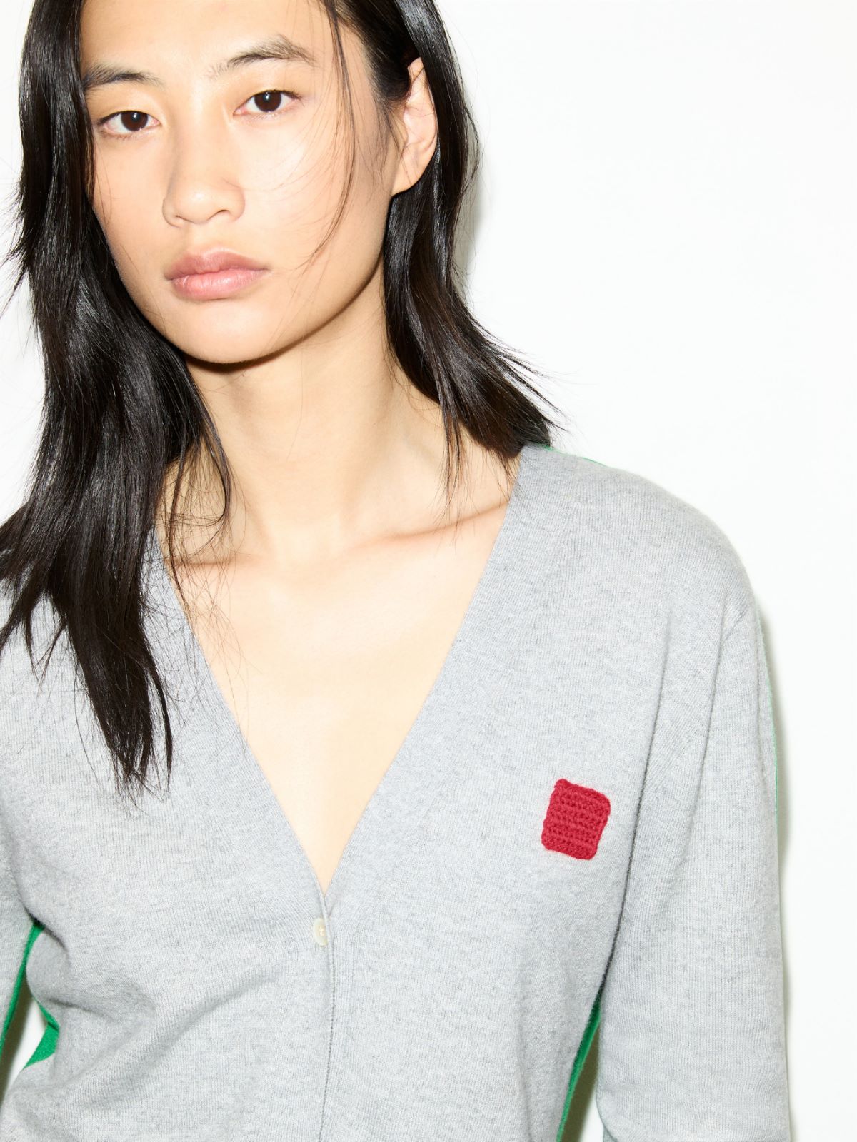 Cotton and cashmere cardigan - MELANGE GREY - MAX&Co. - 3