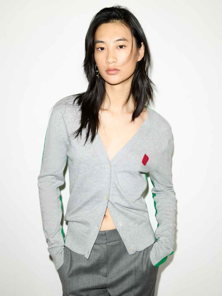 Cotton and cashmere cardigan - MELANGE GREY - MAX&Co.
