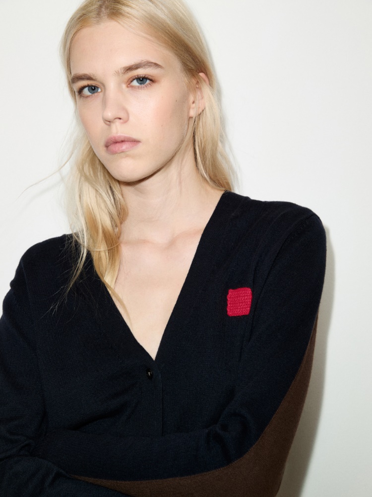 Cotton and cashmere cardigan - NAVY - MAX&Co. - 3