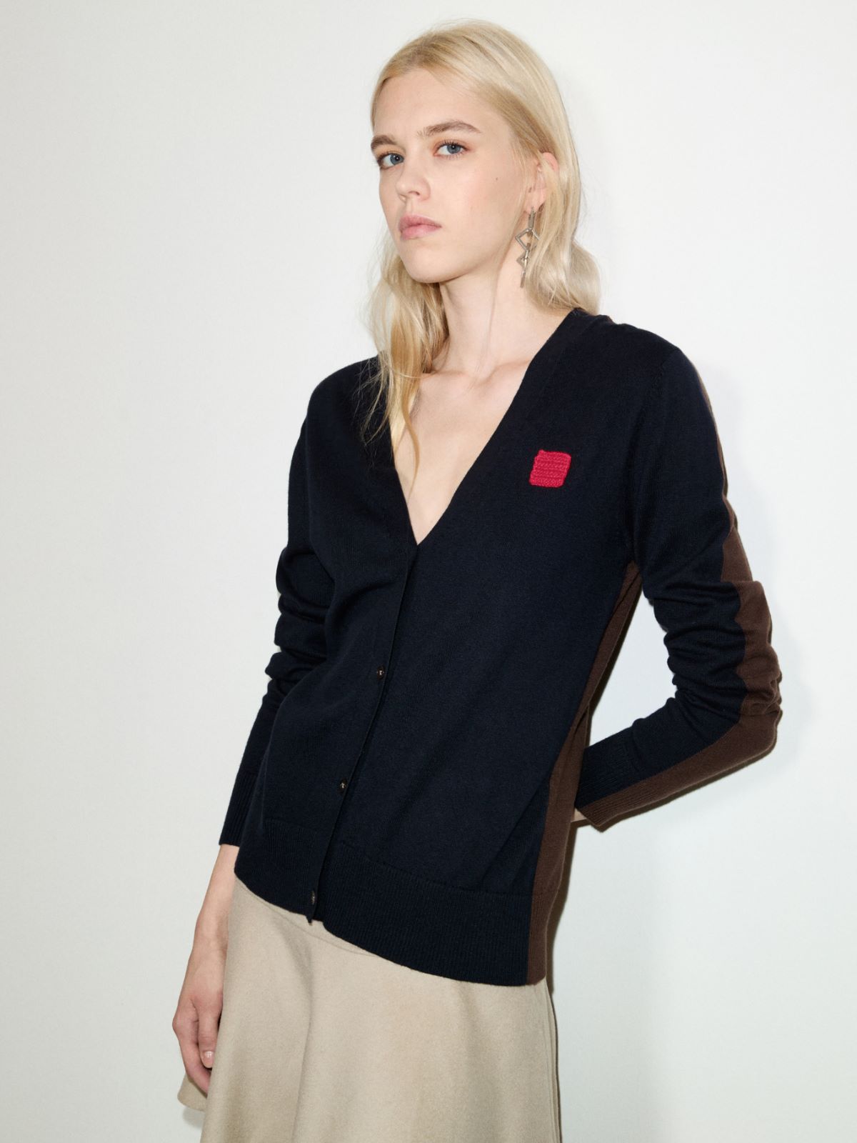Cotton and cashmere cardigan - NAVY - MAX&Co.
