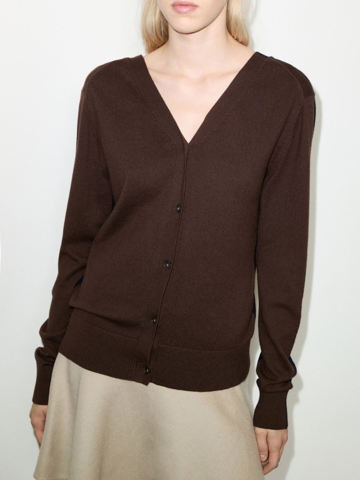 Cotton and cashmere cardigan - NAVY - MAX&Co. - 4