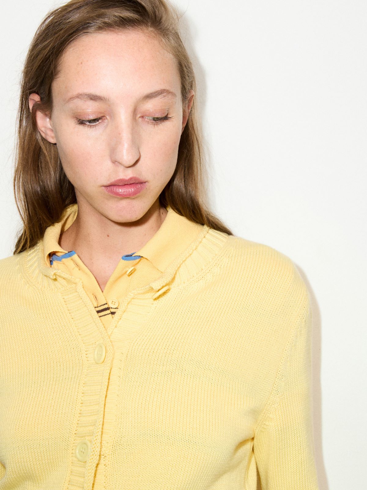 Embroidered cotton cardigan - YELLOW - MAX&Co. - 4