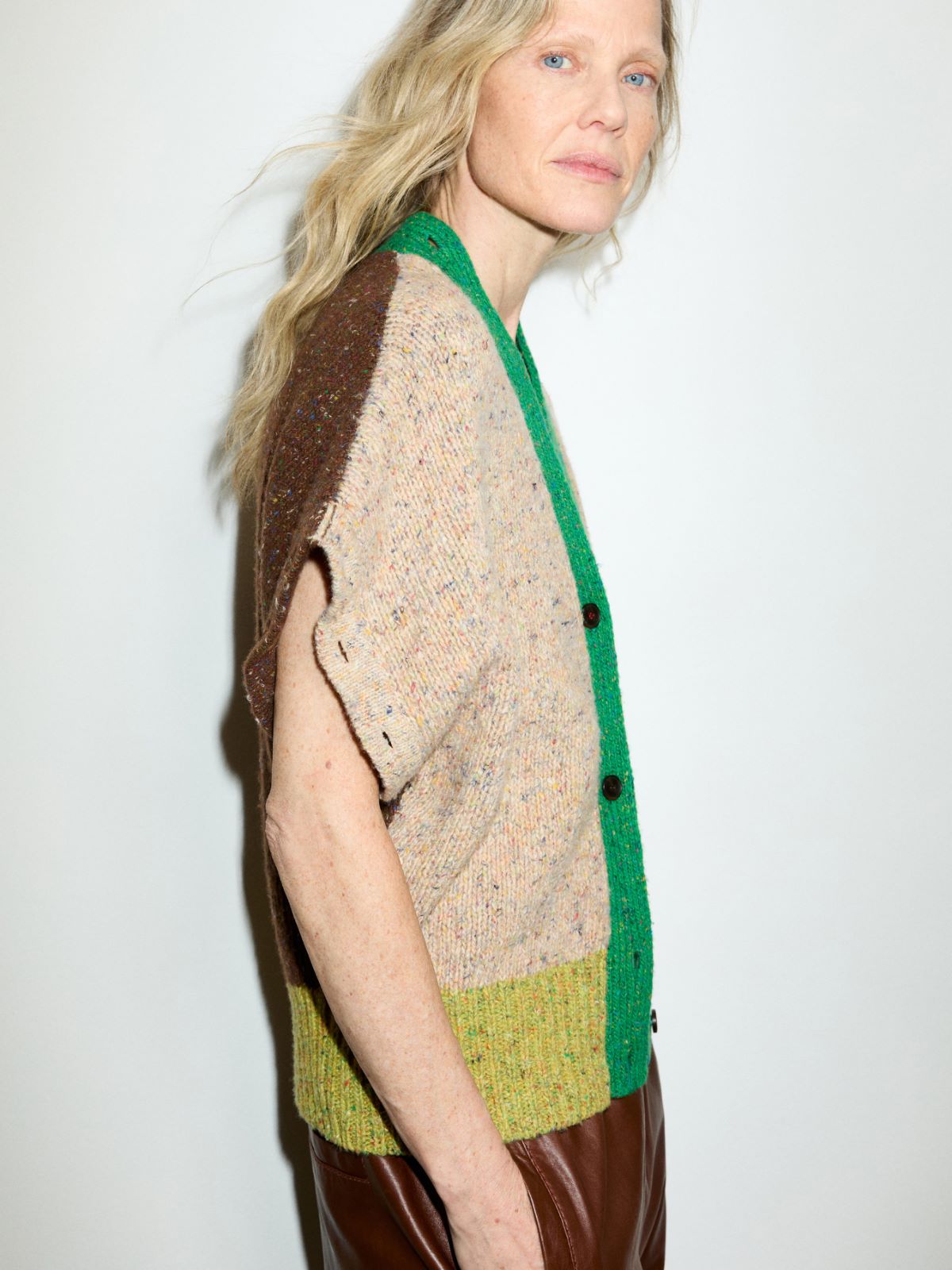 Wool-tweed cardigan - GREEN - MAX&Co. - 5