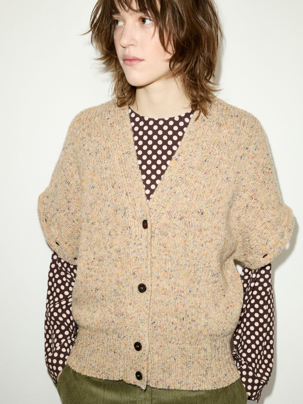 Wool-tweed cardigan - BEIGE - MAX&Co. - 5