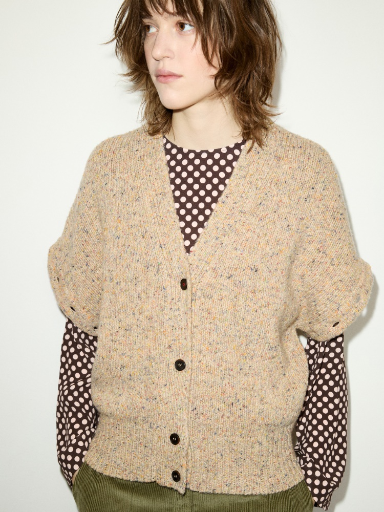 Wool-tweed cardigan - BEIGE - MAX&Co. - 5