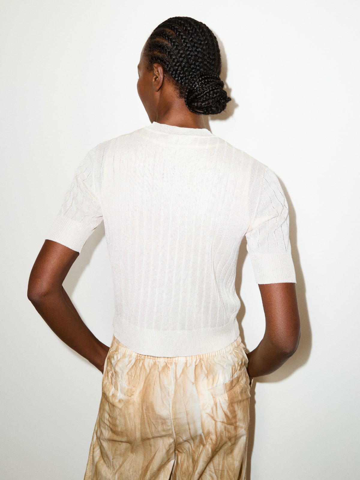 Bejewelled embroidered cardigan - MILK - MAX&Co.