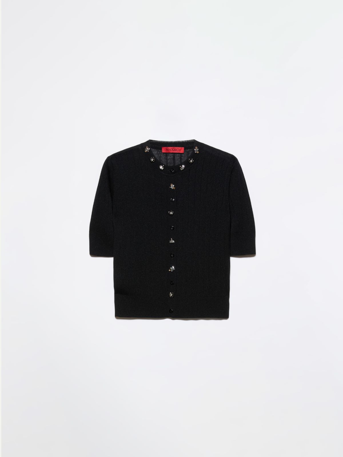 Cárdigan bordado enjoyado - NEGRO - MAX&Co.