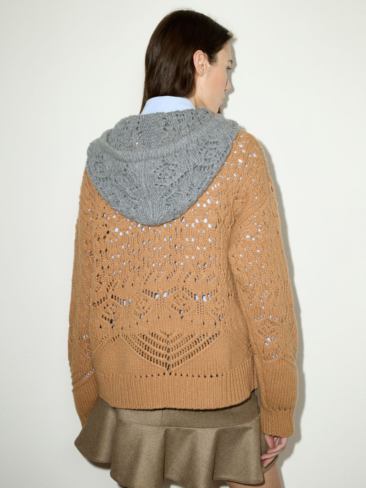 Open-knit wool cardigan - CAMEL - MAX&Co. - 2