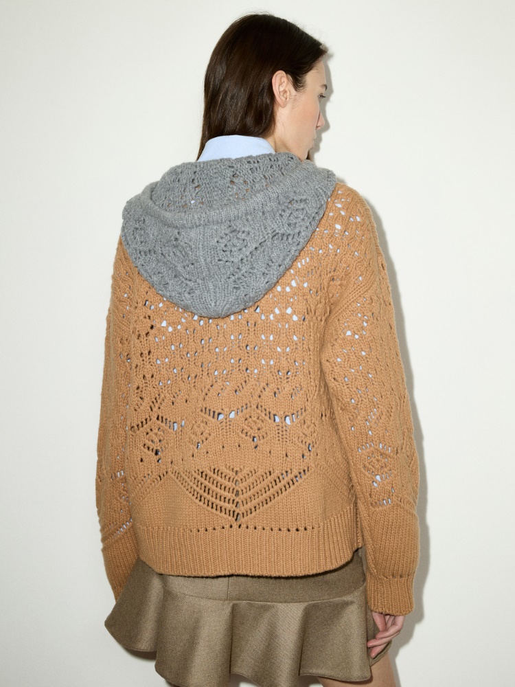Open-knit wool cardigan - CAMEL - MAX&Co. - 2