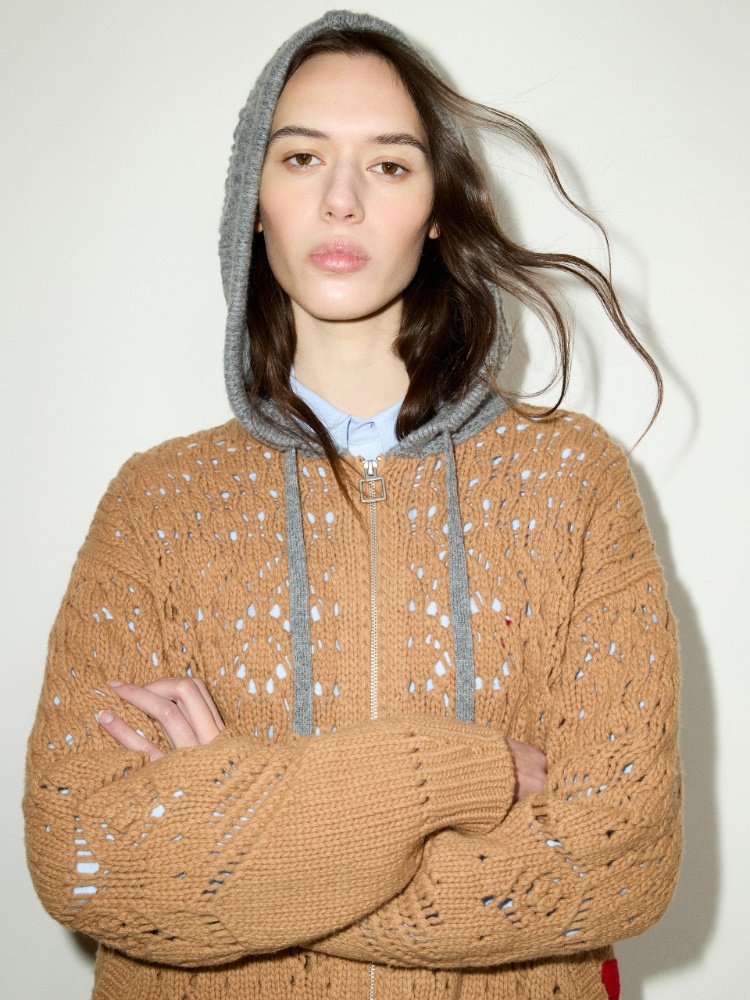 Open-knit wool cardigan - CAMEL - MAX&Co. - 3