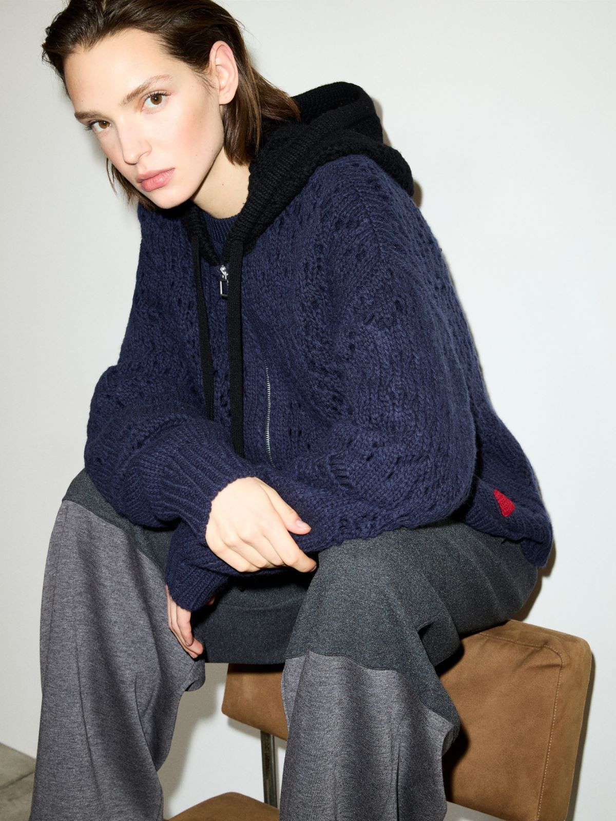 Open-knit wool cardigan - PEACOCK BLUE - MAX&Co. - 3