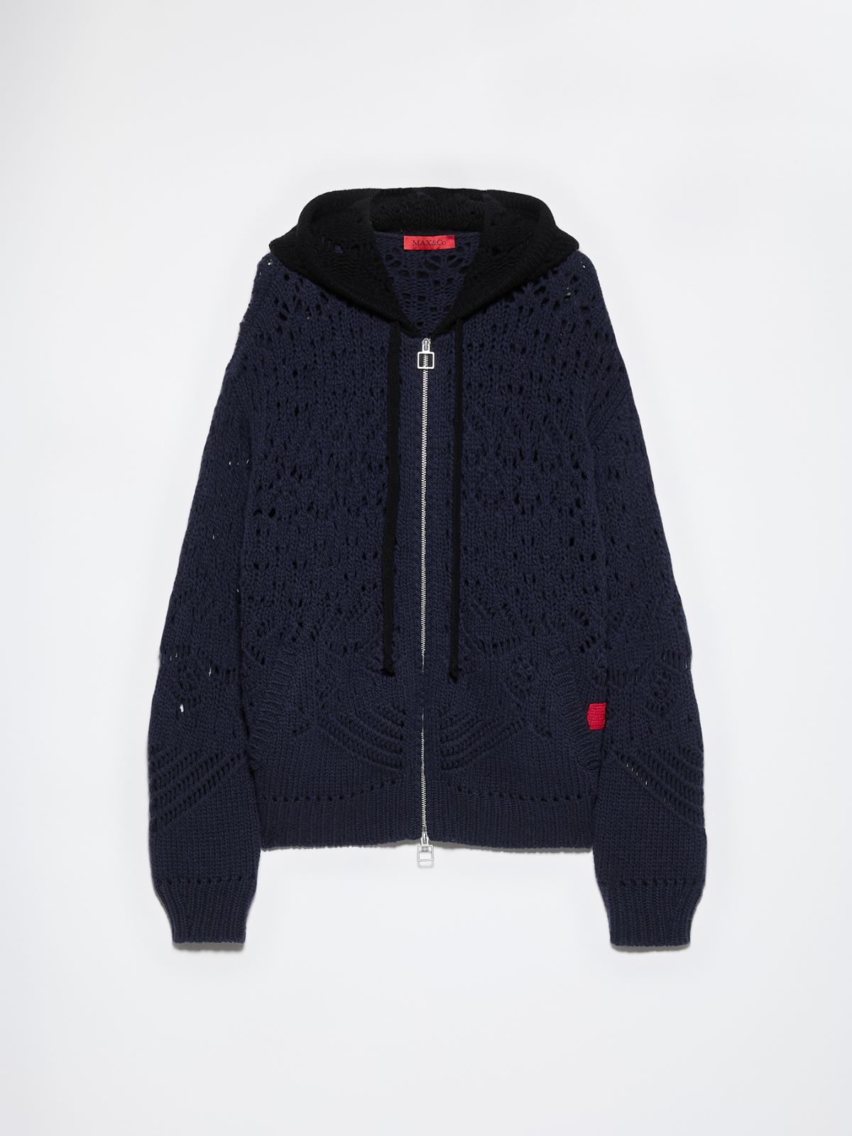 Open-knit wool cardigan - PEACOCK BLUE - MAX&Co.