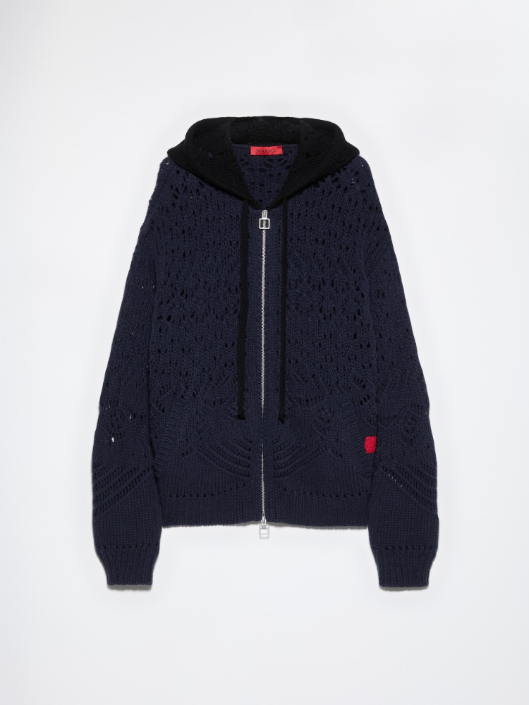 Open-knit wool cardigan - PEACOCK BLUE - MAX&Co.