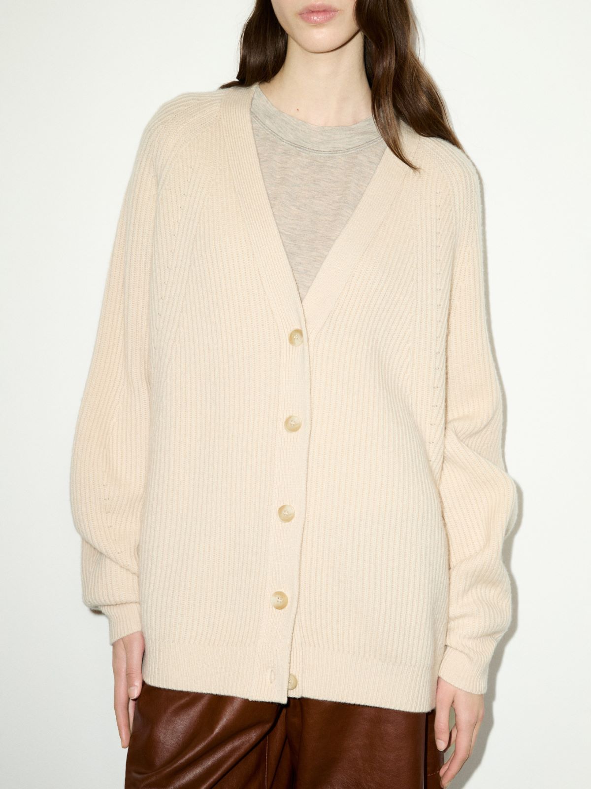 Wool and cashmere cardigan - CAMEL - MAX&Co. - 3