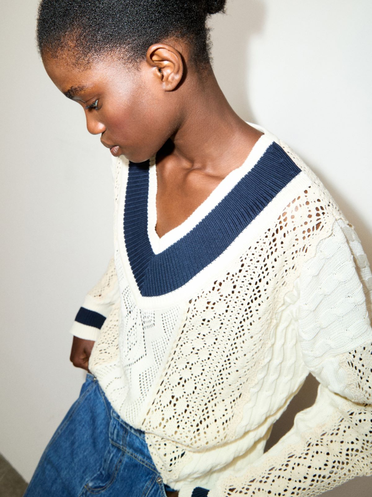 Cotton and lace jumper - MILK - MAX&Co. - 4