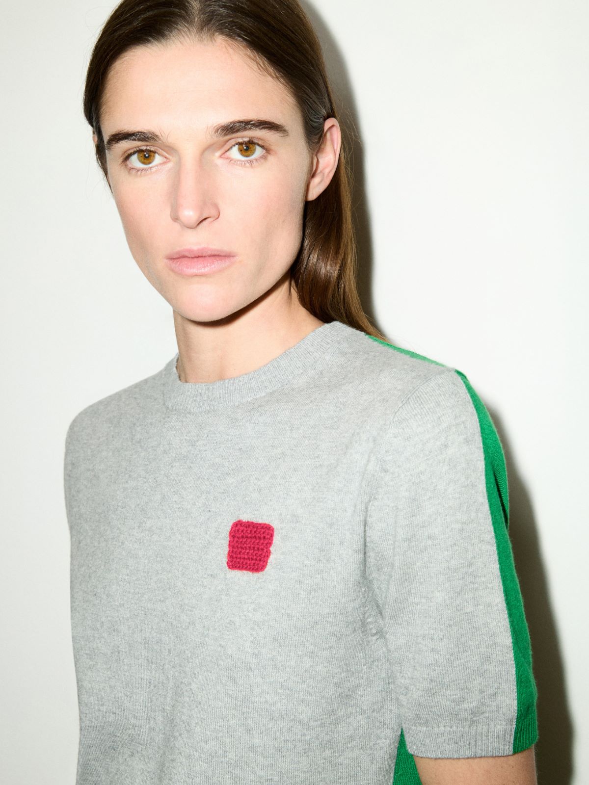 Cotton and cashmere T-shirt - MELANGE GREY - MAX&Co. - 3