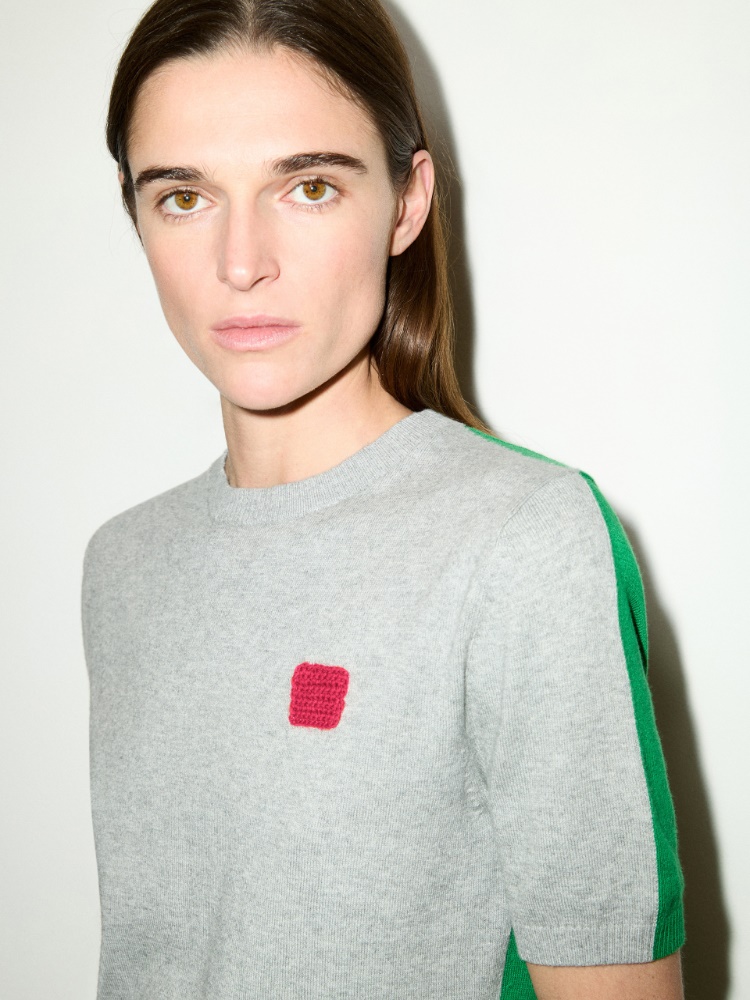 Cotton and cashmere T-shirt - MELANGE GREY - MAX&Co. - 3