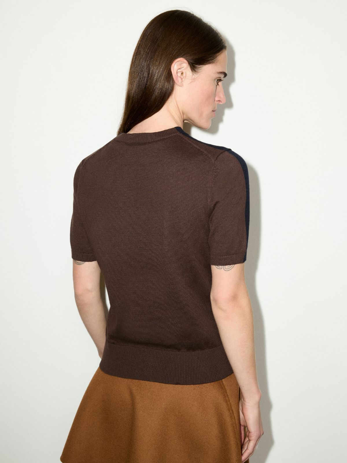 Cotton and cashmere T-shirt - NAVY - MAX&Co. - 2