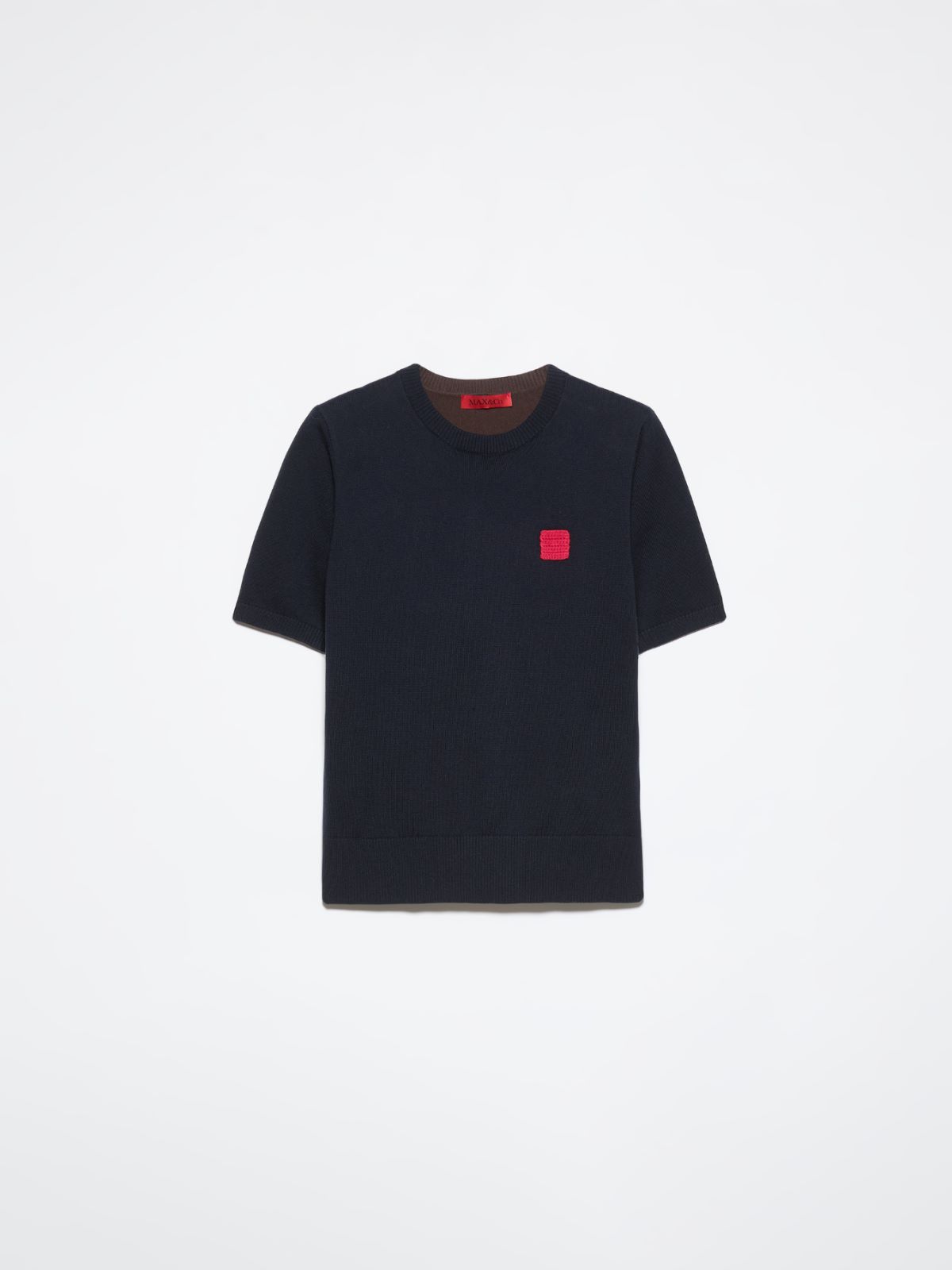 Cotton and cashmere T-shirt - NAVY - MAX&Co. - 5