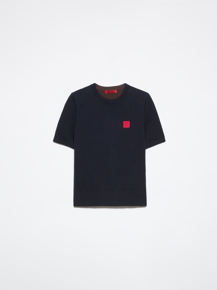 Cotton and cashmere T-shirt - NAVY - MAX&Co. - 5