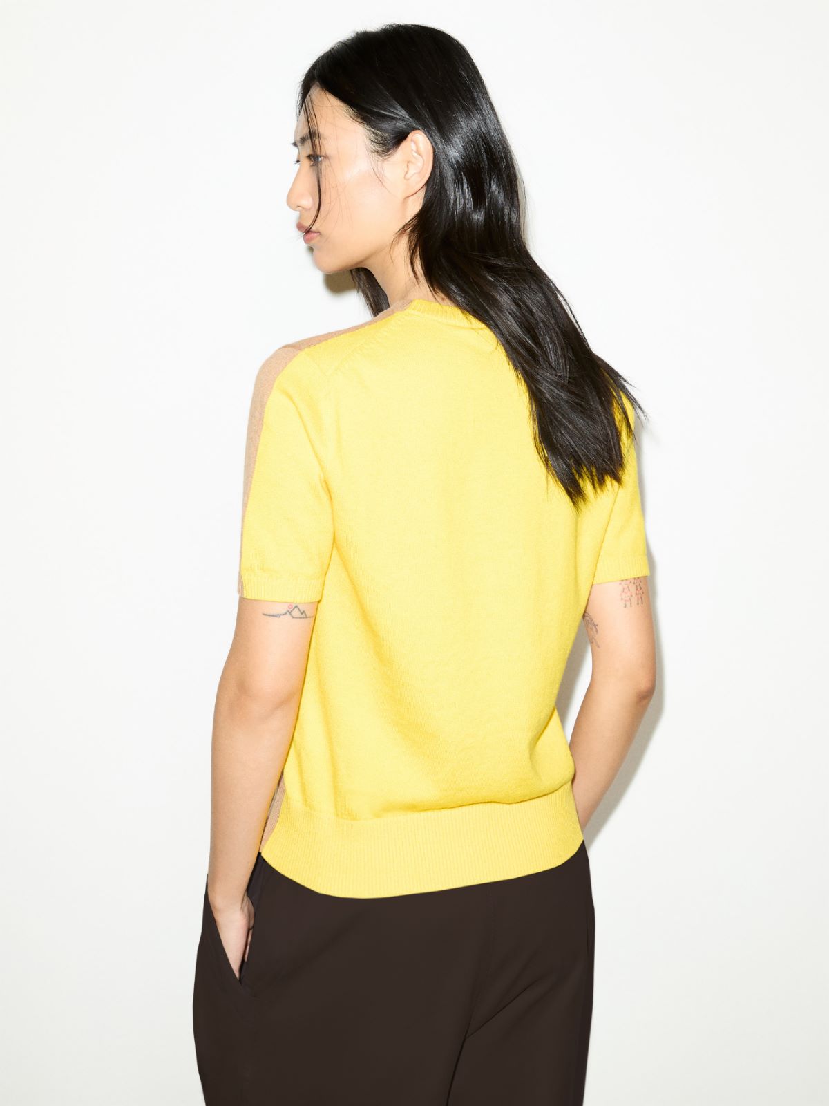 Cotton and cashmere T-shirt - CAMEL - MAX&Co. - 2