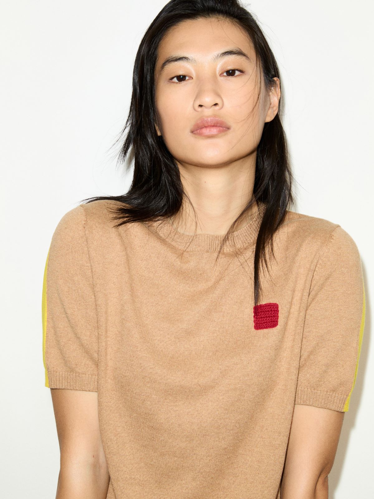 Cotton and cashmere T-shirt - CAMEL - MAX&Co. - 3