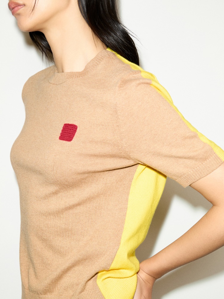 Cotton and cashmere T-shirt - CAMEL - MAX&Co. - 4