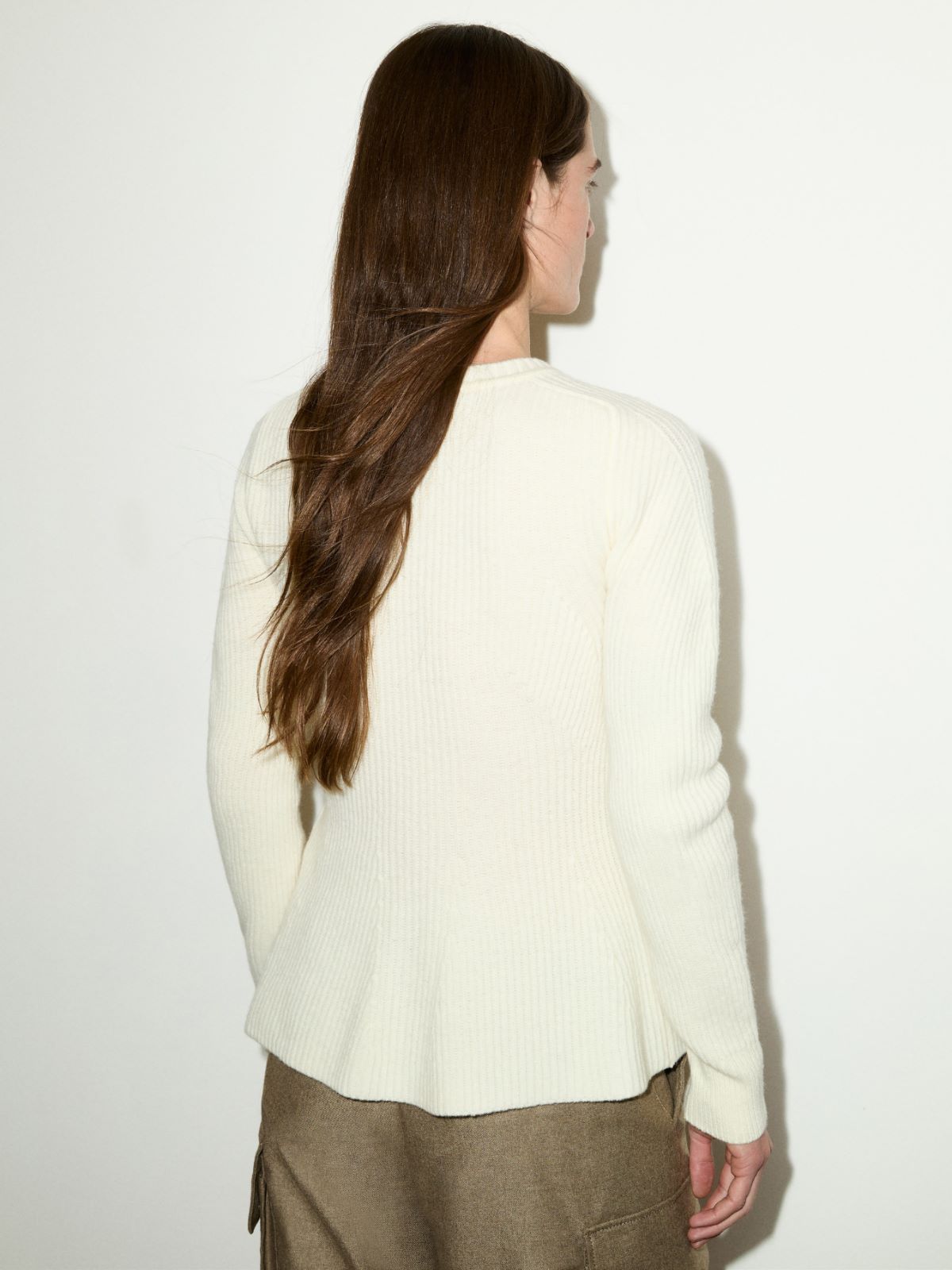Ribbed wool-knit sweater - WHITE - MAX&Co. - 2