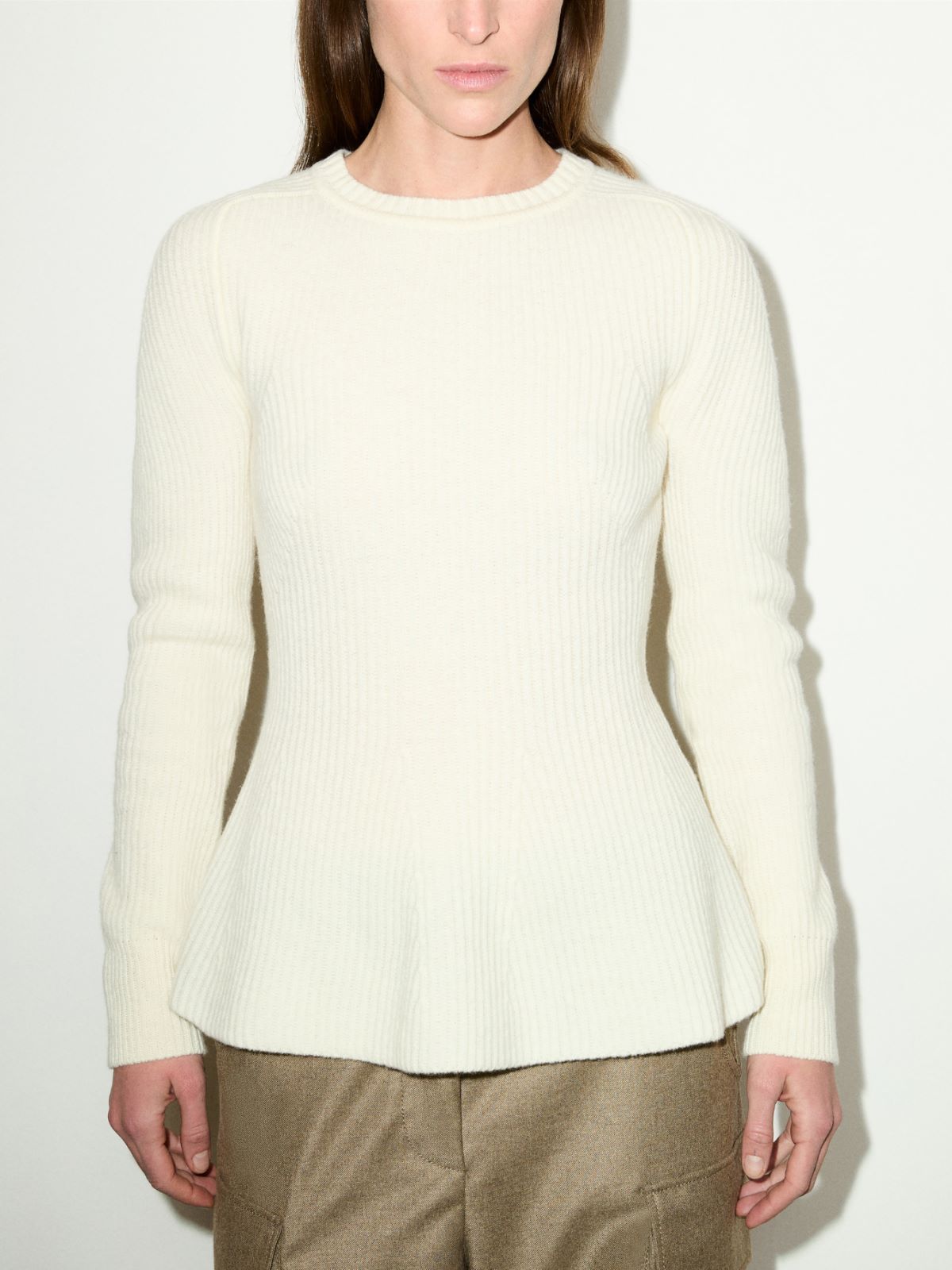 Ribbed wool-knit sweater - WHITE - MAX&Co. - 4