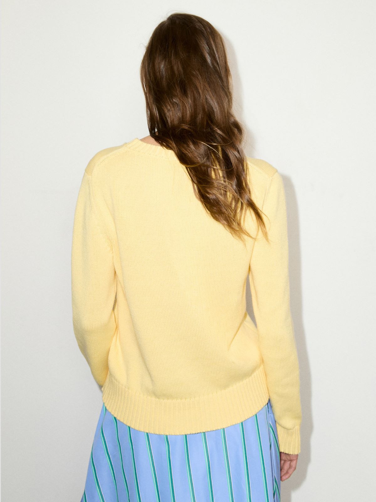 Jacquard cotton jumper - YELLOW - MAX&Co.