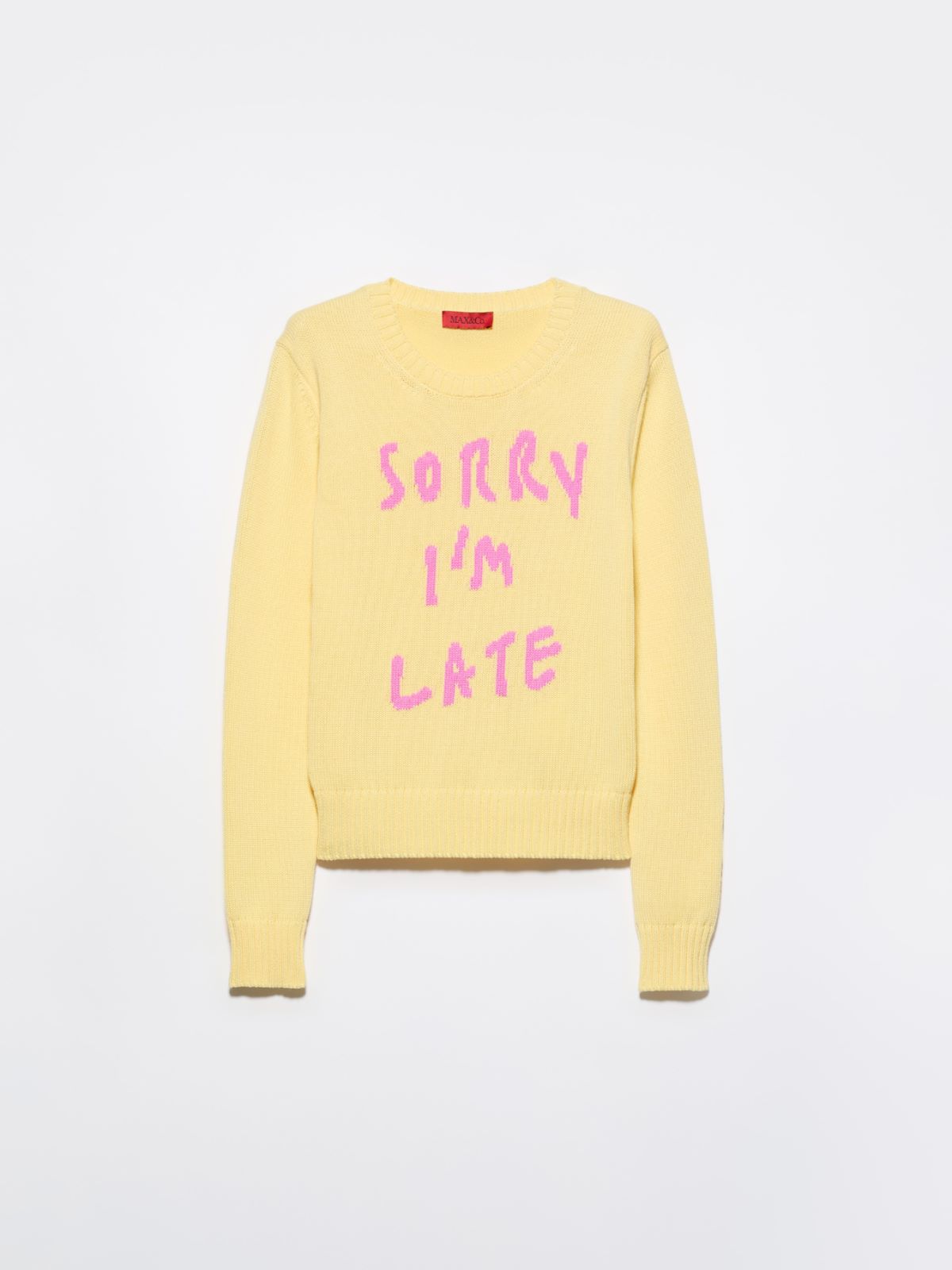 Jacquard cotton jumper - YELLOW - MAX&Co.
