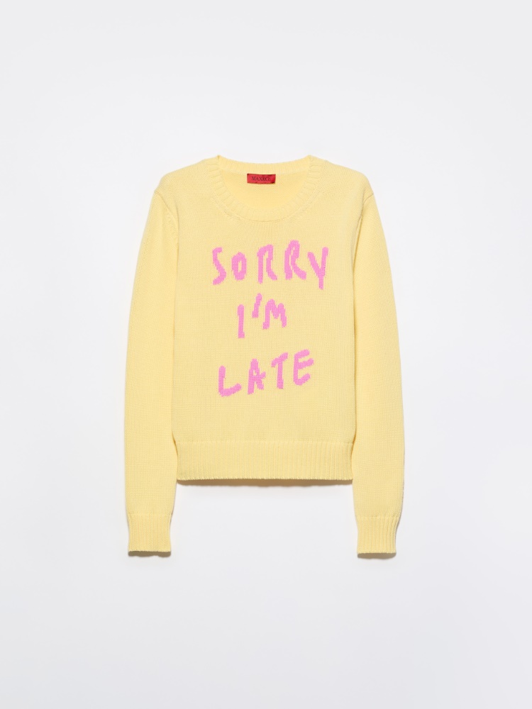 Jacquard cotton jumper - YELLOW - MAX&Co.
