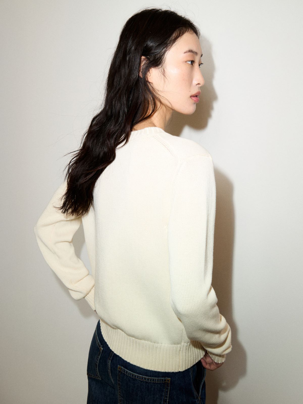 Jersey de jacquard de algodón - BLANCO LANA - MAX&Co.
