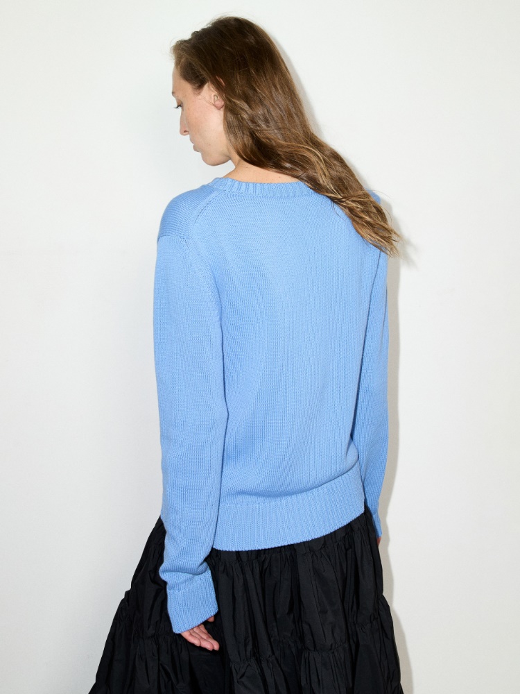 Jacquard cotton jumper - SKY BLUE - MAX&Co.