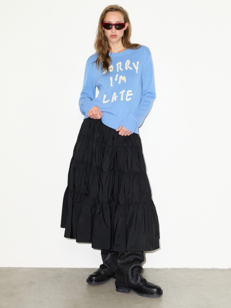 Jacquard cotton jumper - SKY BLUE - MAX&Co.