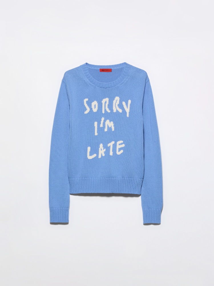 Jacquard cotton jumper - SKY BLUE - MAX&Co.