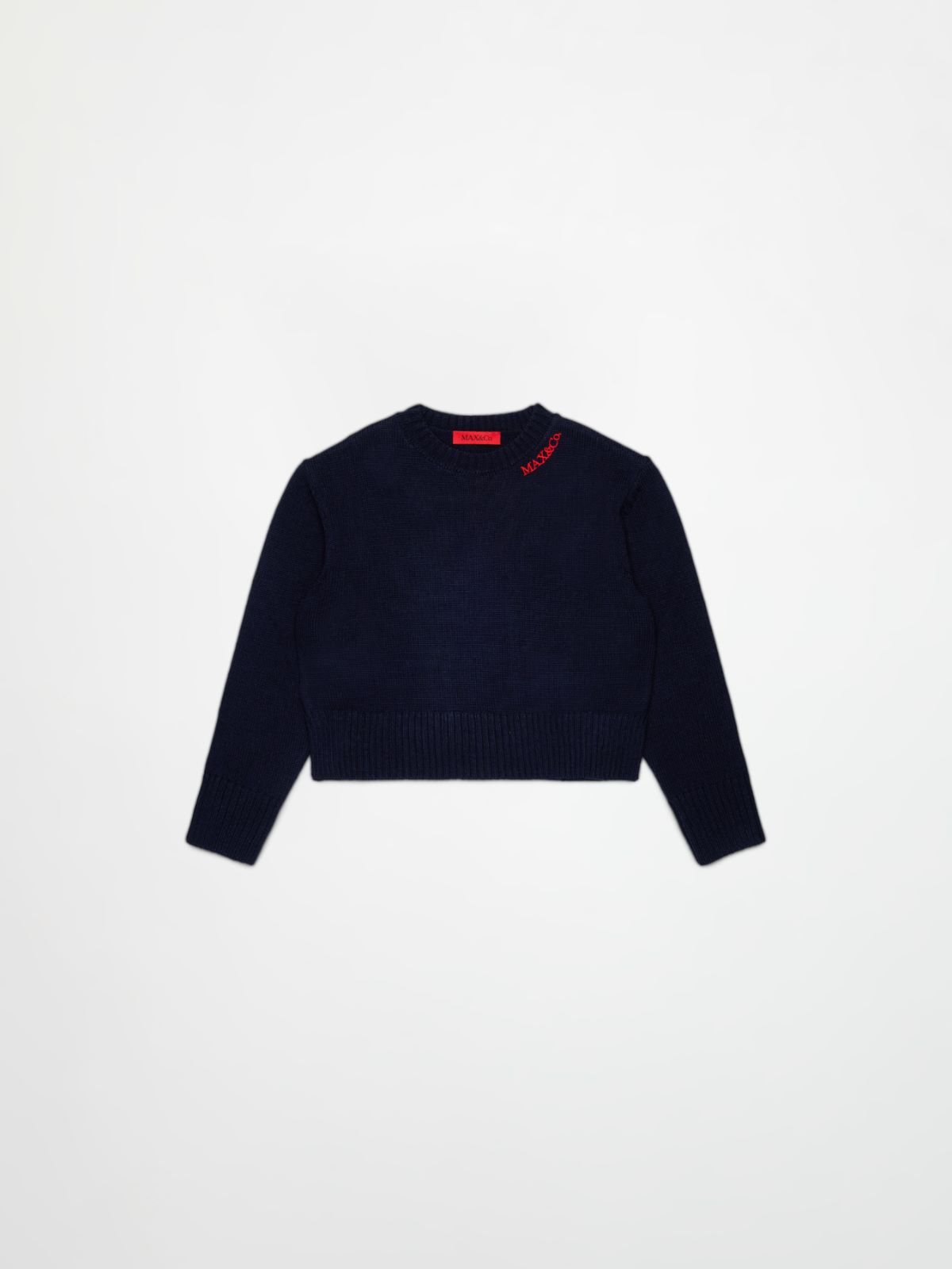 Pull en laine mélangée avec logo brodé KID - BLEU NUIT - MAX&Co.