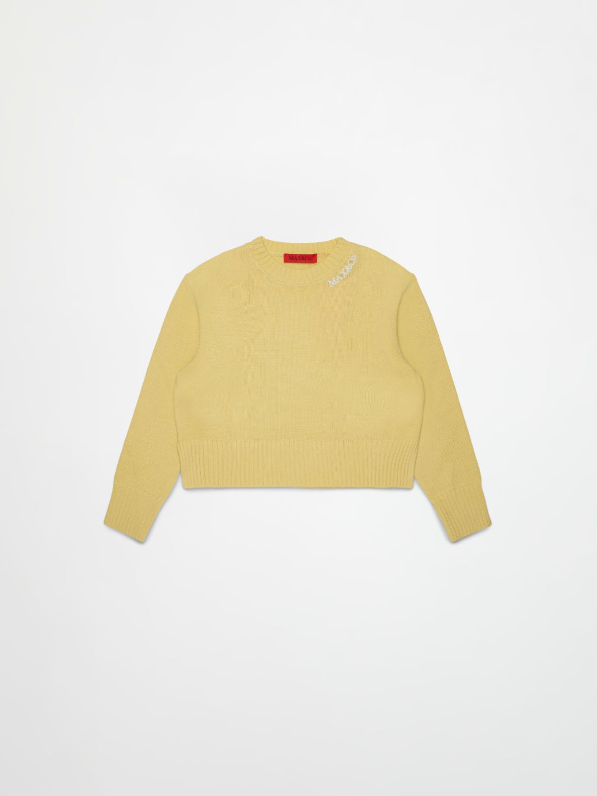 Pull en laine mélangée avec logo brodé KID - BEIGE - MAX&Co.
