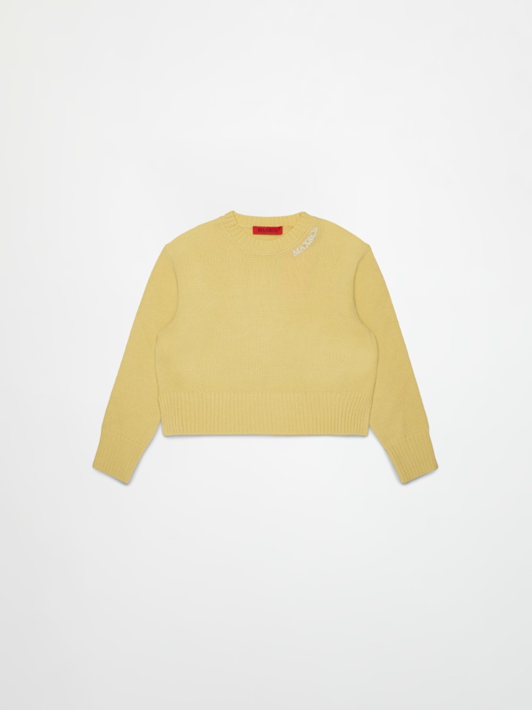 Pull en laine mélangée avec logo brodé KID - MAX&Co.