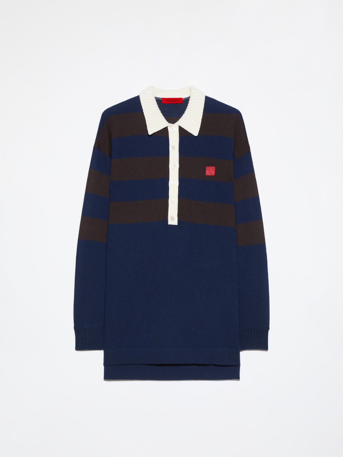 Striped merino-wool polo shirt - NAVY - MAX&Co. - 5