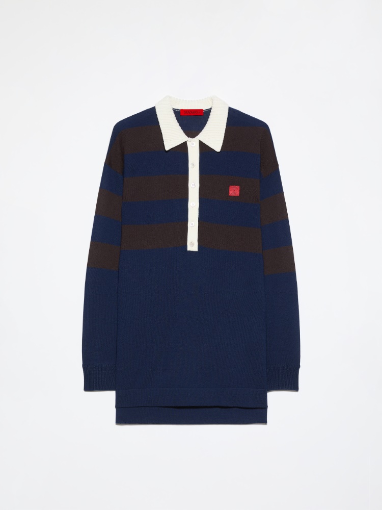 Striped merino-wool polo shirt - NAVY - MAX&Co. - 5