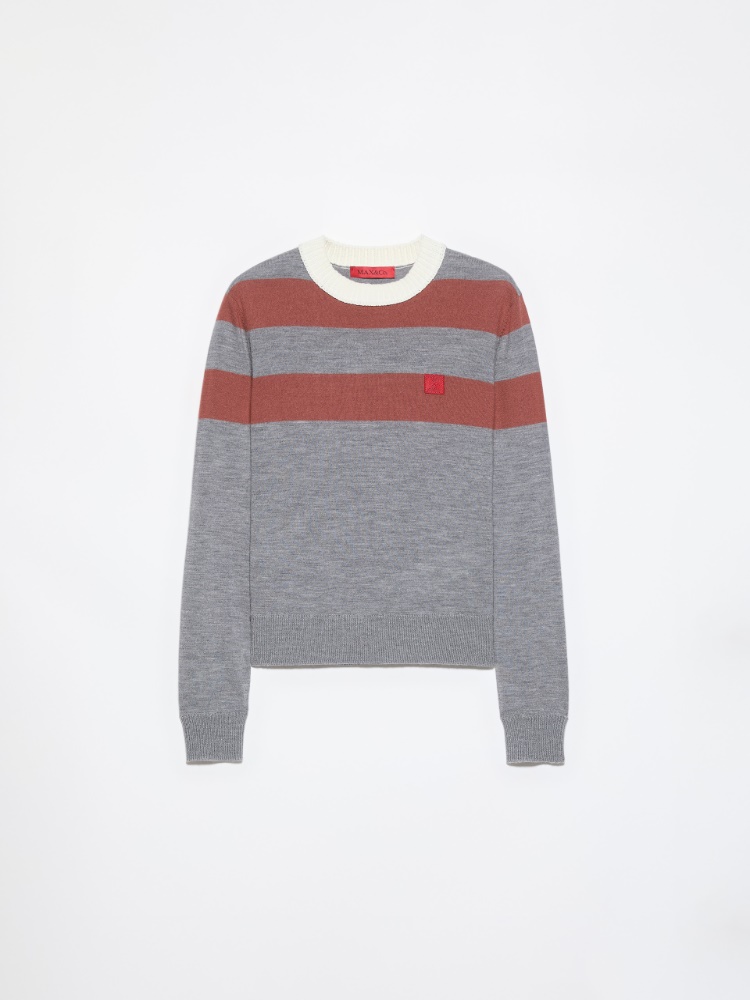 [サリータ]  ピュア メリノ ウール クルーネック ニット - GREY - マックスアンドコー公式オンラインショップ - 5