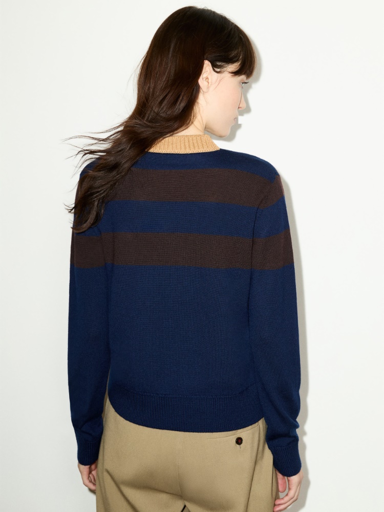 [サリータ]  ピュア メリノ ウール クルーネック ニット - NAVY - マックスアンドコー公式オンラインショップ - 2